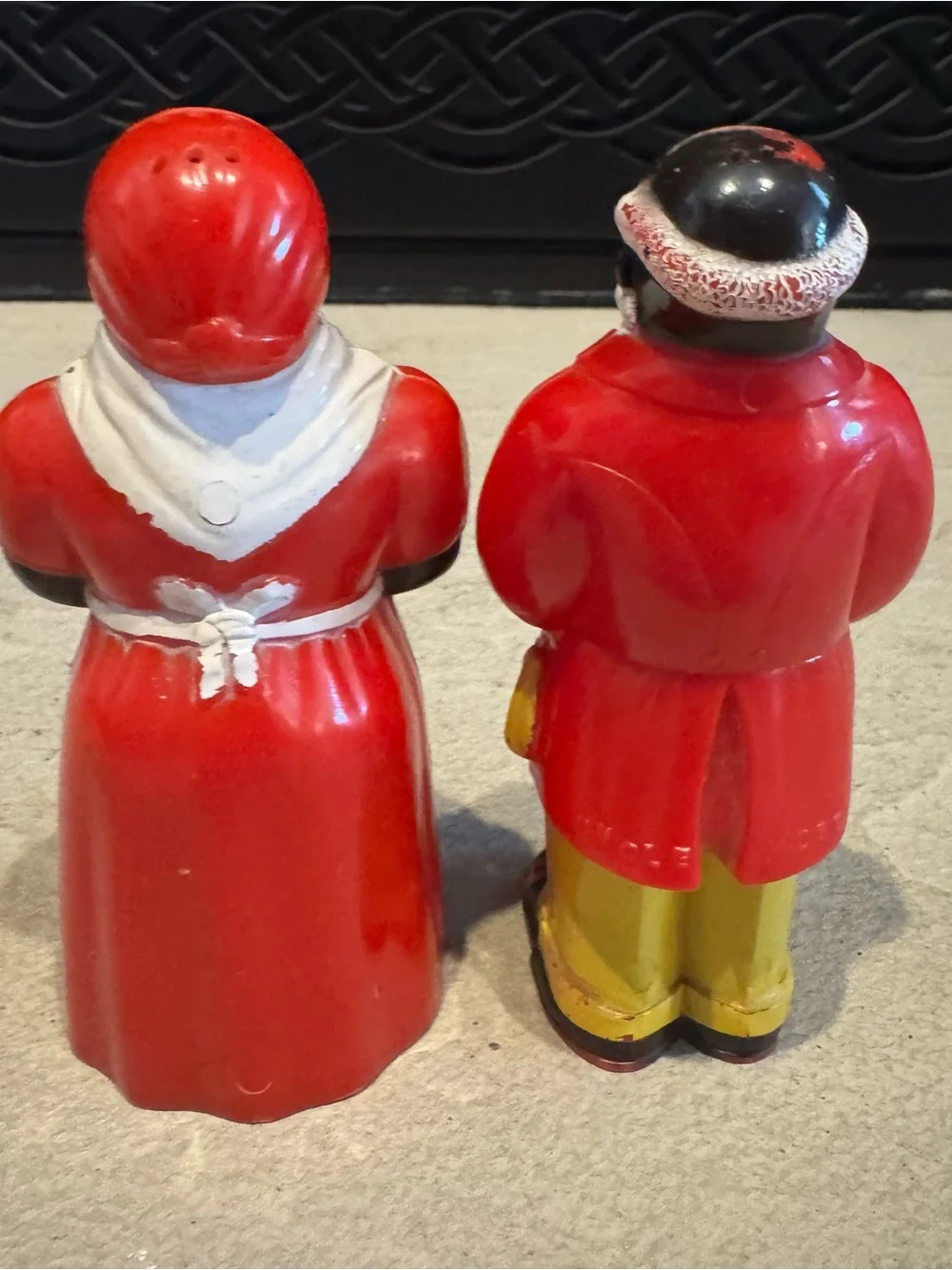 Vintage Black Americana F&F Mold & Die Salt & Pepper Uncle Moses Aunt Jemima
